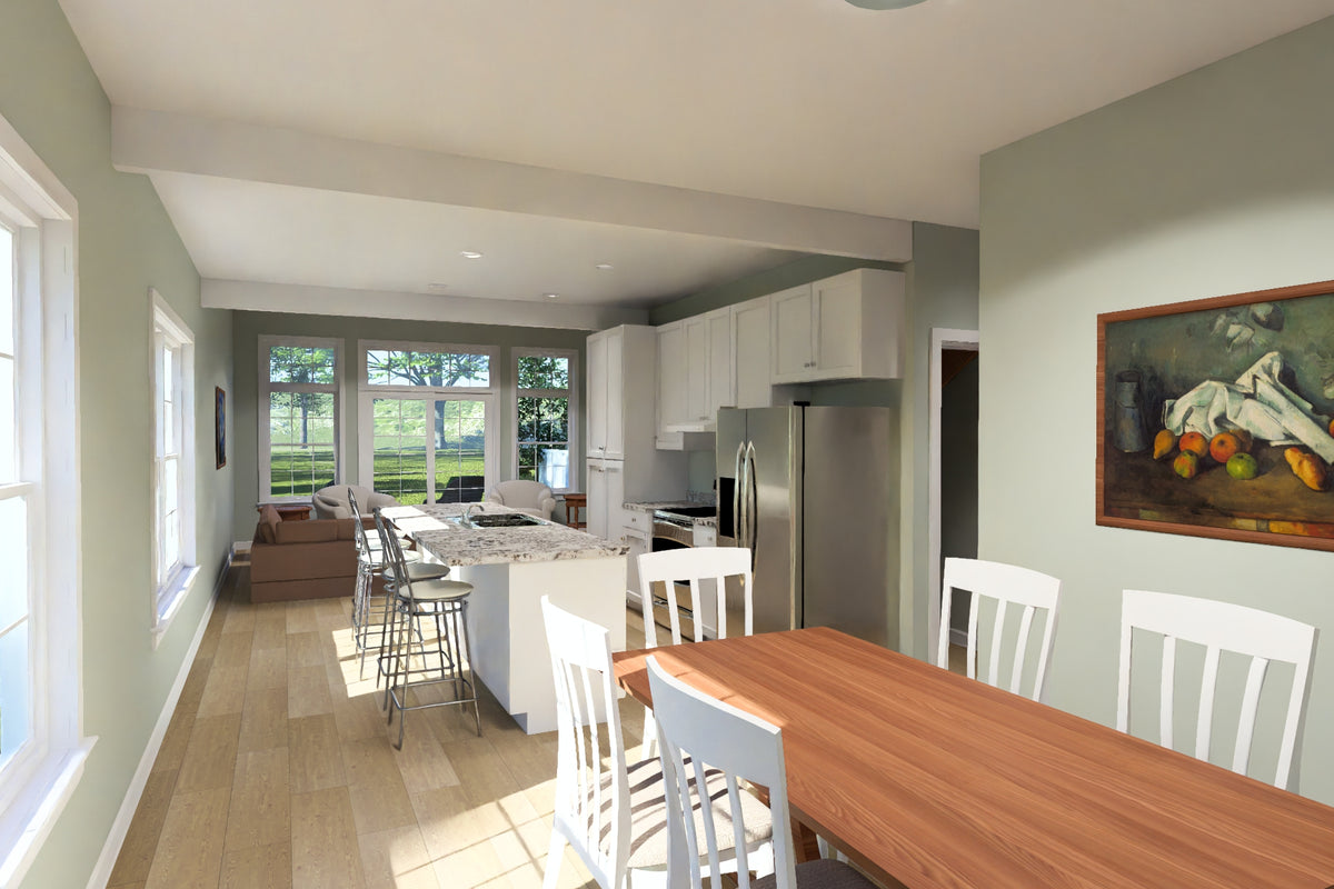 J7930-E Traditional Duplex House Dining and Kitchen, 6 Bedrooms, 6 Bathrooms | Plan 24649 
