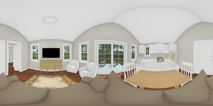 J7931-E Cottage House Living Panorama, 1 Bedroom, 1 Bathroom | Plan 24650 