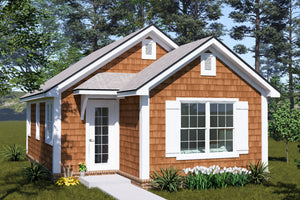 J7931-E Cottage House, 1 Bedroom, 1 Bathroom | Plan 24650 Exterior