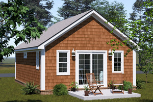 J7931-E Cottage House, 1 Bedroom, 1 Bathroom | Plan 24650 Exterior-4