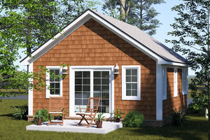 J7931-E Cottage House, 1 Bedroom, 1 Bathroom | Plan 24650 Exterior-5