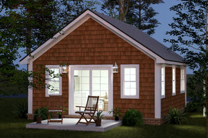 J7931-E Cottage House, 1 Bedroom, 1 Bathroom | Plan 24650 Exterior-6