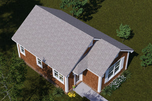 J7931-E Cottage House, 1 Bedroom, 1 Bathroom | Plan 24650 Exterior-7