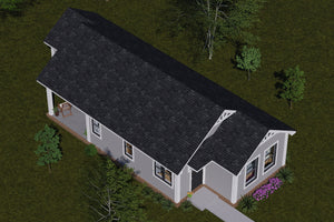 J8125-E Cottage House, 2 Bedrooms, 2 Bathrooms | Driftwood Harbor House Plan Exterior-7