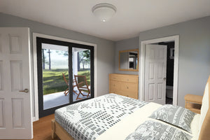 J8125-E Cottage House Bedroom 1, 2 Bedrooms, 2 Bathrooms | Driftwood Harbor House Plan 