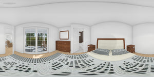 J8126-E Cottage Duplex House, 4 Bedrooms, 4 Bathrooms | Alderhaven Bluff House Plan Bedroom Panorama