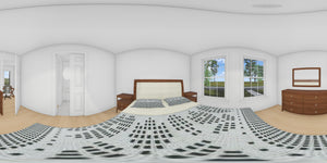 J8126-E Cottage Duplex House, 4 Bedrooms, 4 Bathrooms | Alderhaven Bluff House Plan Bedroom Panorama