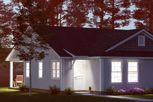 J8126-E Cottage Duplex House, 4 Bedrooms, 4 Bathrooms | Alderhaven Bluff House Plan Exterior-10
