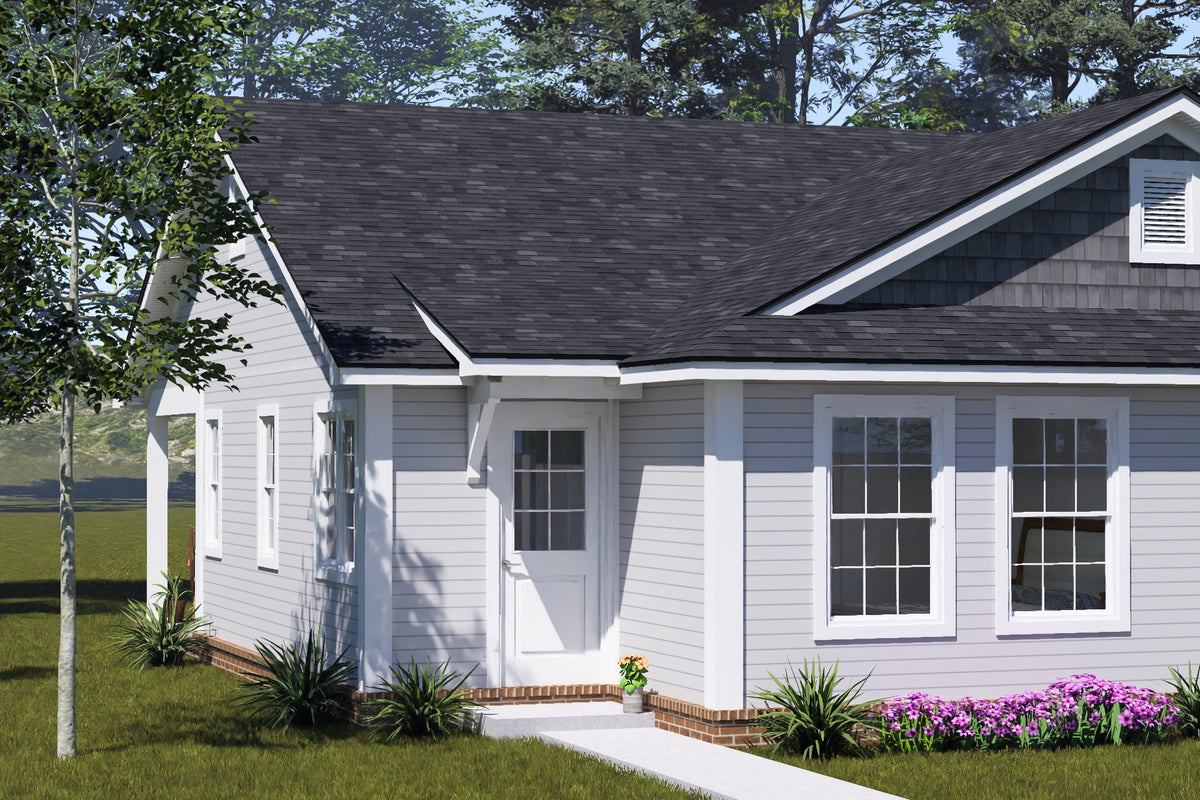 J8126-E Cottage Duplex House, 4 Bedrooms, 4 Bathrooms | Alderhaven Bluff House Plan Exterior-2