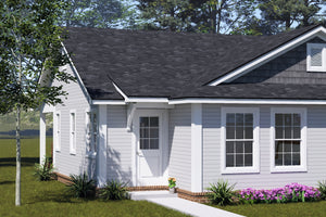 J8126-E Cottage Duplex House, 4 Bedrooms, 4 Bathrooms | Alderhaven Bluff House Plan Exterior-2
