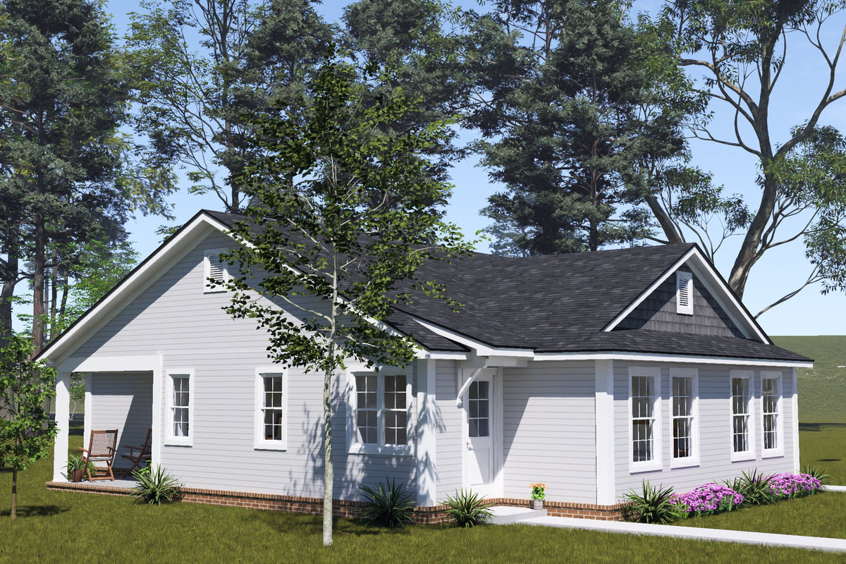 J8126-E Cottage Duplex House, 4 Bedrooms, 4 Bathrooms | Alderhaven Bluff House Plan Exterior-3