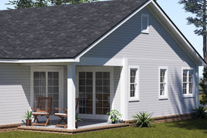 J8126-E Cottage Duplex House, 4 Bedrooms, 4 Bathrooms | Alderhaven Bluff House Plan Exterior-5