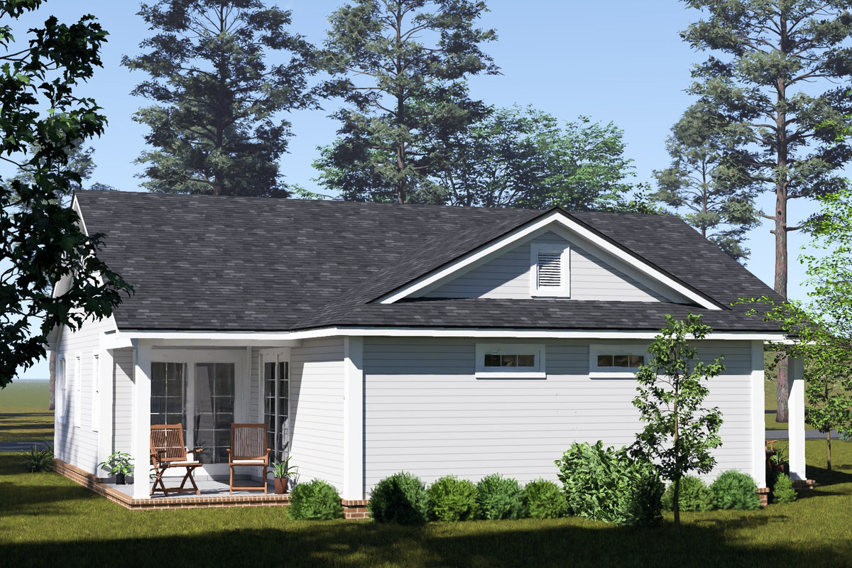 J8126-E Cottage Duplex House, 4 Bedrooms, 4 Bathrooms | Alderhaven Bluff House Plan Exterior-6