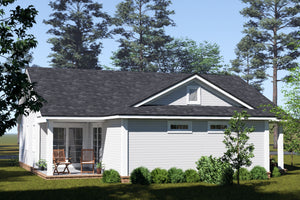 J8126-E Cottage Duplex House, 4 Bedrooms, 4 Bathrooms | Alderhaven Bluff House Plan Exterior-6