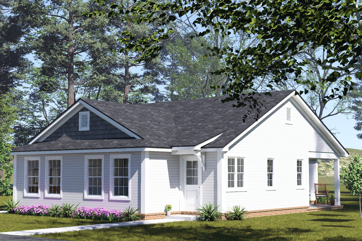 J8126-E Cottage Duplex House, 4 Bedrooms, 4 Bathrooms | Alderhaven Bluff House Plan Exterior-8