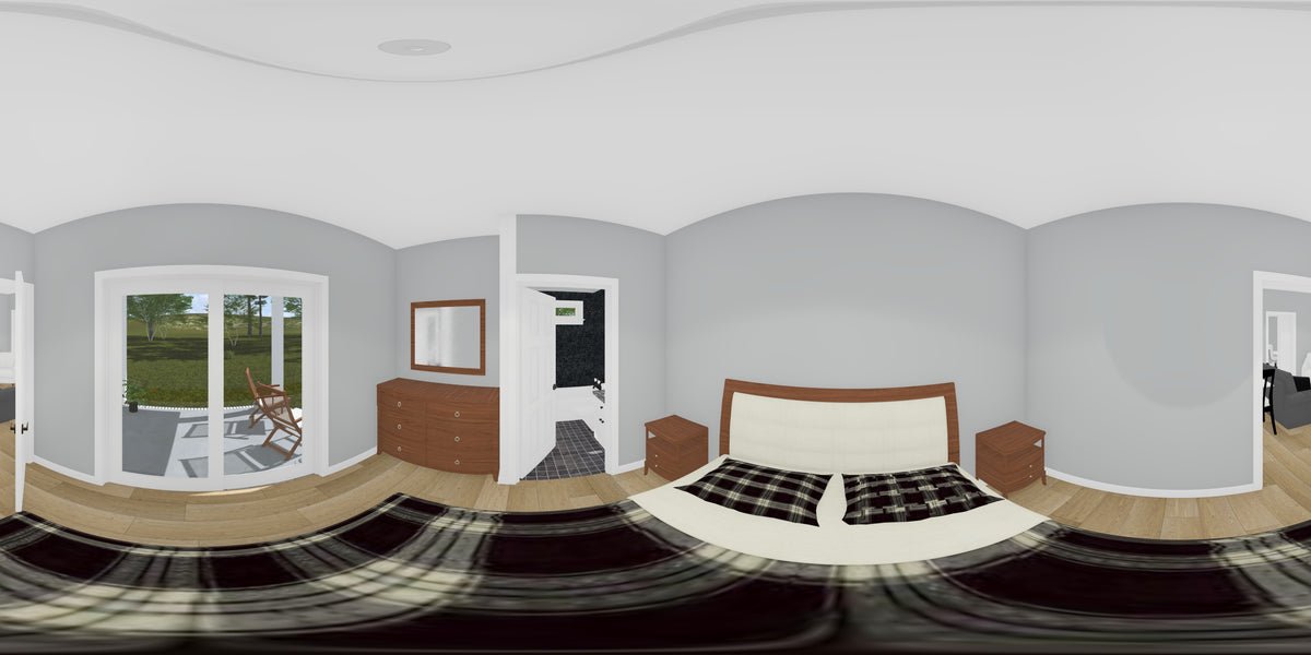 J8128-E Modern Duplex House, 4 Bedrooms, 4 Bathrooms | Clearwater Pointe House Plan Bedroom Panorama