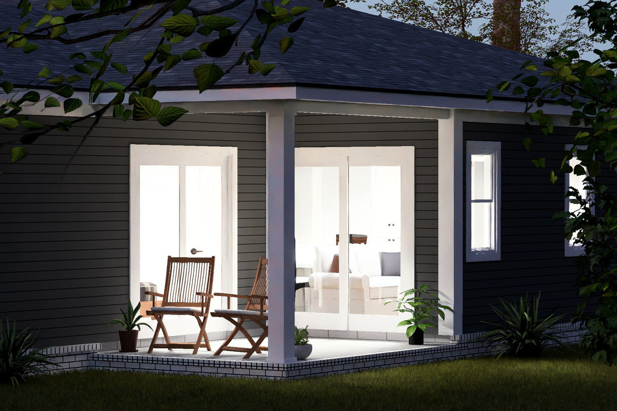 J8128-E Modern Duplex House, 4 Bedrooms, 4 Bathrooms | Clearwater Pointe House Plan Exterior-10
