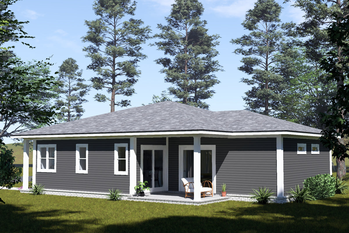 J8128-E Modern Duplex House, 4 Bedrooms, 4 Bathrooms | Clearwater Pointe House Plan Exterior-4