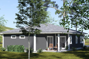J8128-E Modern Duplex House, 4 Bedrooms, 4 Bathrooms | Clearwater Pointe House Plan Exterior-6