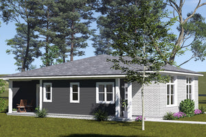 J8128-E Modern Duplex House, 4 Bedrooms, 4 Bathrooms | Clearwater Pointe House Plan Exterior-7
