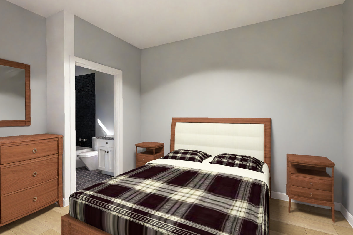 J8128-E Modern Duplex House Bedroom, 4 Bedrooms, 4 Bathrooms | Clearwater Pointe House Plan 