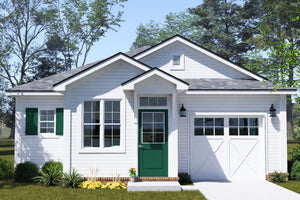 J8129-E Cottage House, 3 Bedrooms, 2 Bathrooms | Granite Brook House Plan Exterior-2