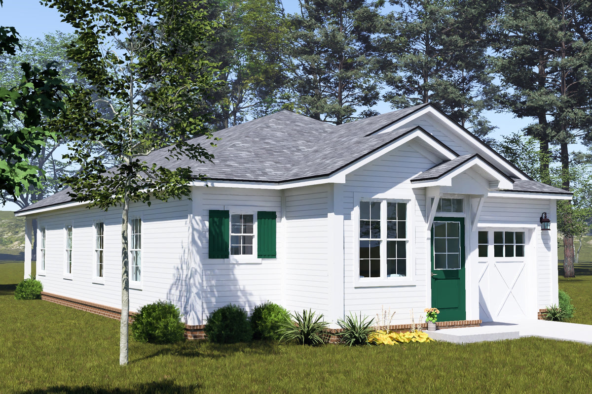 J8129-E Cottage House, 3 Bedrooms, 2 Bathrooms | Granite Brook House Plan Exterior-3