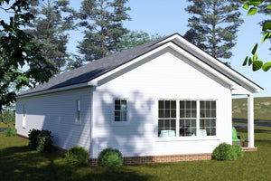 J8129-E Cottage House, 3 Bedrooms, 2 Bathrooms | Granite Brook House Plan Exterior-6