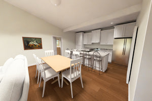 J8129-E Cottage House Dining and Kitchen, 3 Bedrooms, 2 Bathrooms | Granite Brook House Plan 