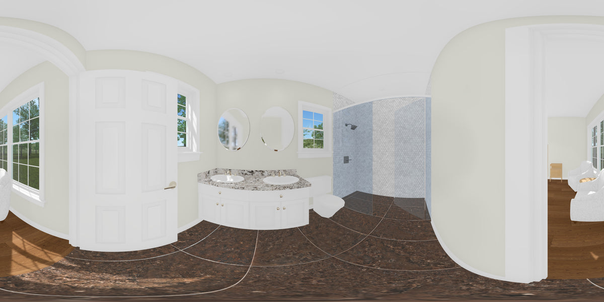 J8130-E Craftsman Cottage House, 4 Bedrooms, 3 Bathrooms | Cypress Ridgeway House Plan Bathroom Panorama