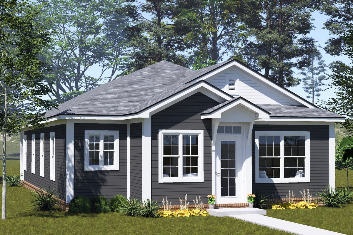 J8130-E Craftsman Cottage House, 4 Bedrooms, 3 Bathrooms | Cypress Ridgeway House Plan Exterior-2