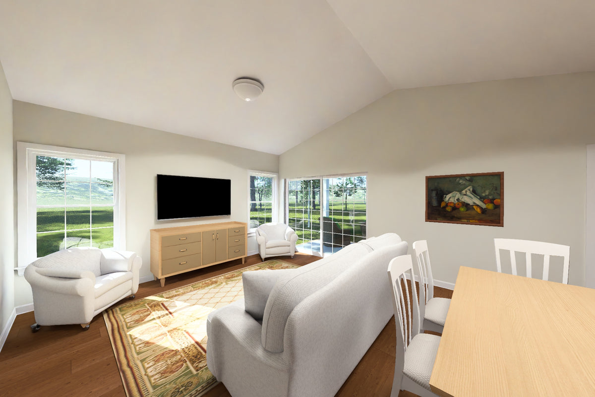 J8130-E Craftsman Cottage House Living Area, 4 Bedrooms, 3 Bathrooms | Cypress Ridgeway House Plan 