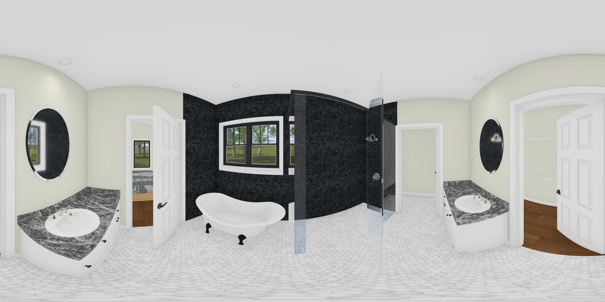 J8131-E Farmhouse House, 4 Bedrooms, 3.5 Bathrooms | Meadowcrest Hollow House Plan Bathroom Panorama