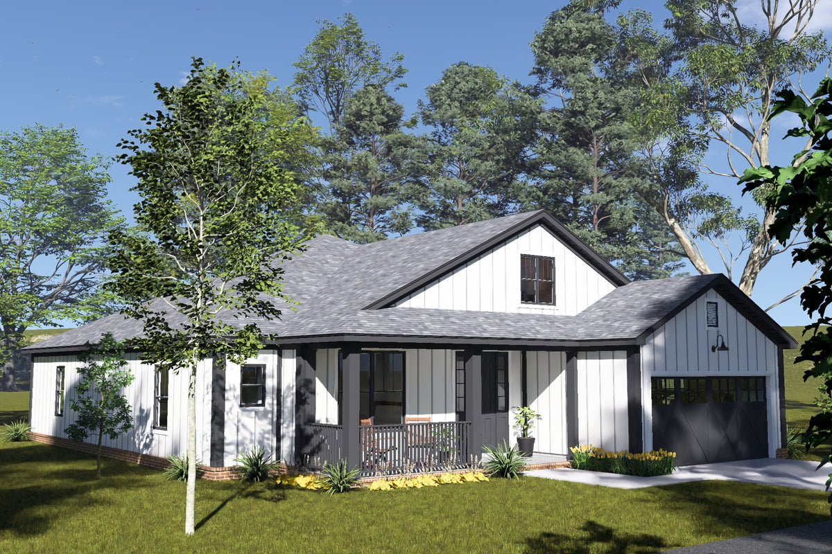 J8131-E Farmhouse House, 4 Bedrooms, 3.5 Bathrooms | Meadowcrest Hollow House Plan Exterior-3