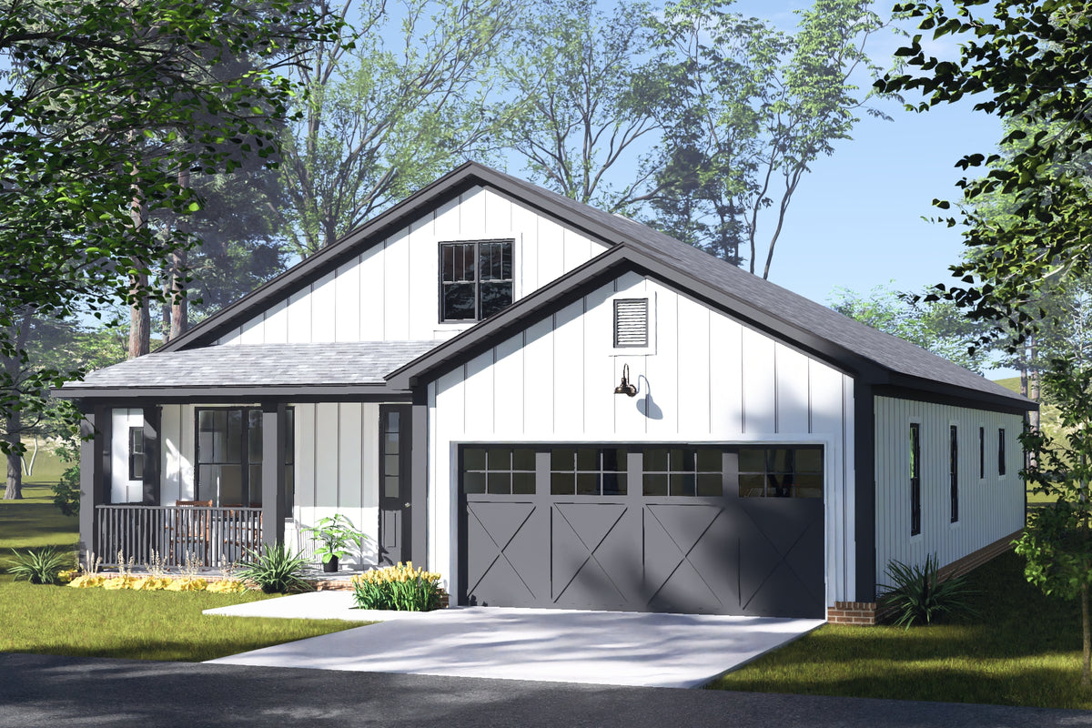 J8131-E Farmhouse House, 4 Bedrooms, 3.5 Bathrooms | Meadowcrest Hollow House Plan Exterior-7