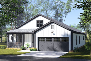 J8131-E Farmhouse House, 4 Bedrooms, 3.5 Bathrooms | Meadowcrest Hollow House Plan Exterior-7