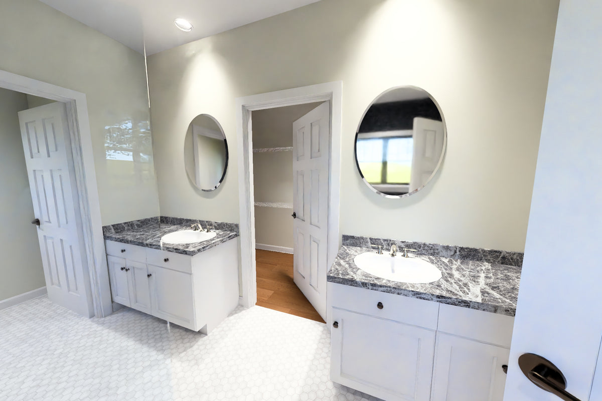 J8131-E Farmhouse House Master Bathroom, 4 Bedrooms, 3.5 Bathrooms | Meadowcrest Hollow House Plan 