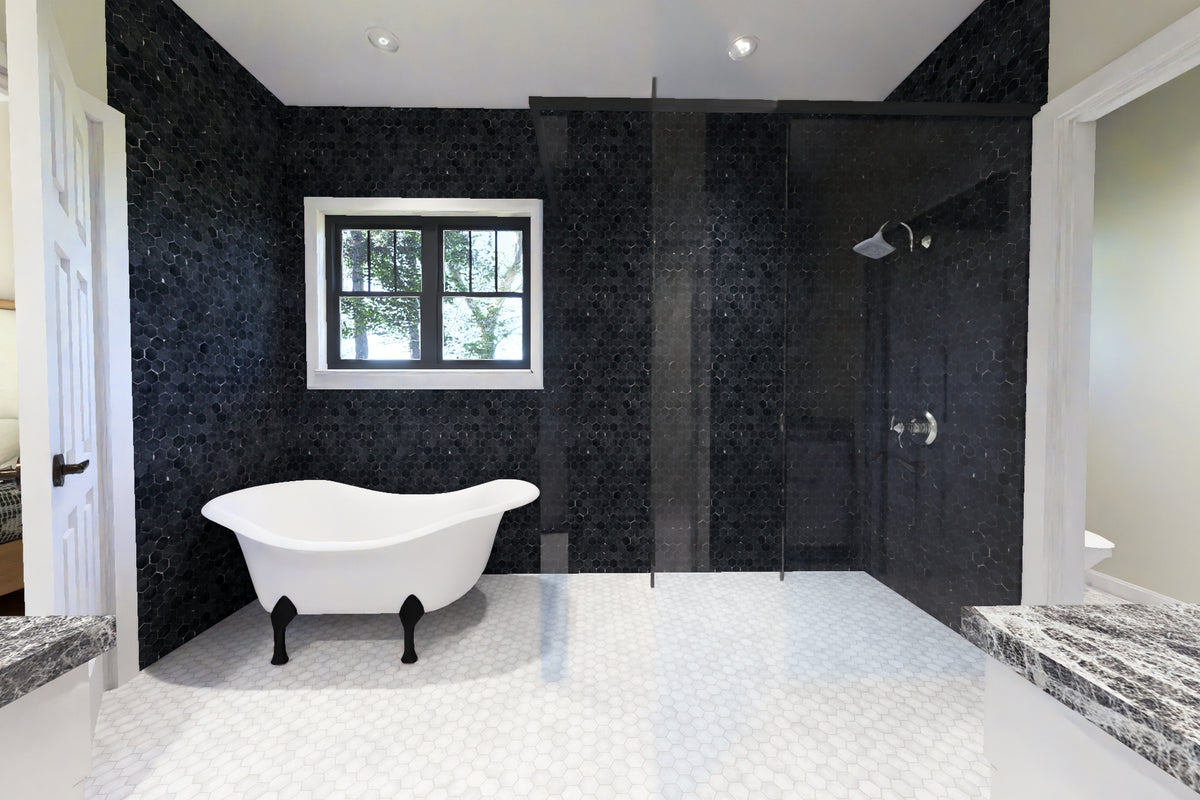 J8131-E Farmhouse House Master Bath, 4 Bedrooms, 3.5 Bathrooms | Meadowcrest Hollow House Plan 
