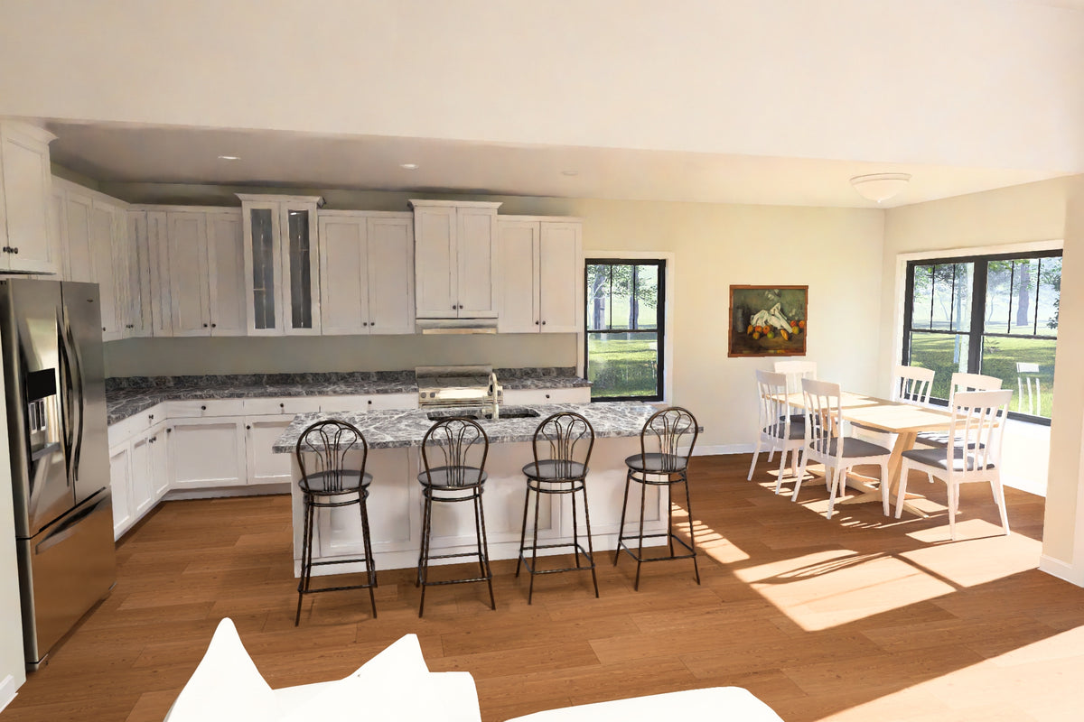 J8131-E Farmhouse House Kitchen, 4 Bedrooms, 3.5 Bathrooms | Meadowcrest Hollow House Plan 