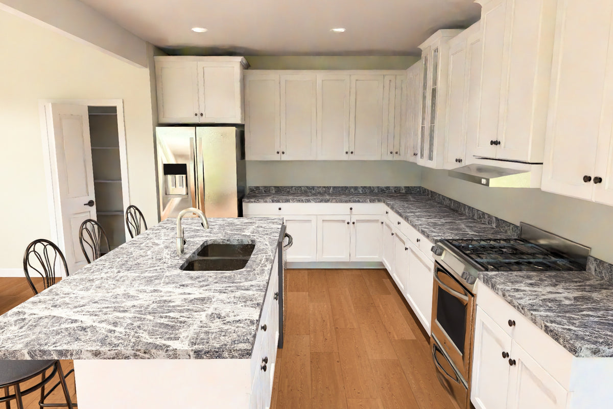 J8131-E Farmhouse House Kitchen, 4 Bedrooms, 3.5 Bathrooms | Meadowcrest Hollow House Plan 