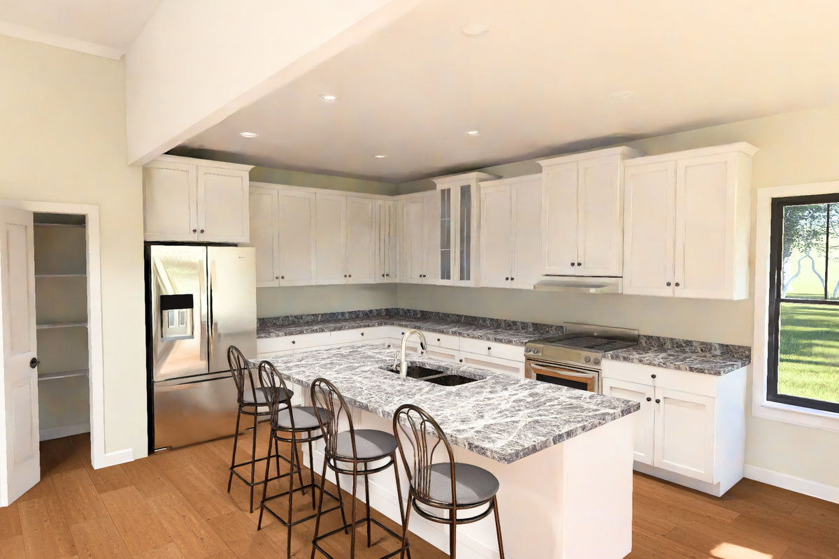 J8131-E Farmhouse House Kitchen, 4 Bedrooms, 3.5 Bathrooms | Meadowcrest Hollow House Plan 
