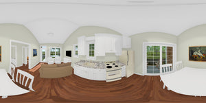J8132-E Craftsman House, 2 Bedrooms, 1 Bathroom | Silver Maple Grove House Plan Kitchen Panorama