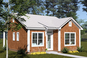 J8132-E Craftsman House, 2 Bedrooms, 1 Bathroom | Silver Maple Grove House Plan Exterior-3