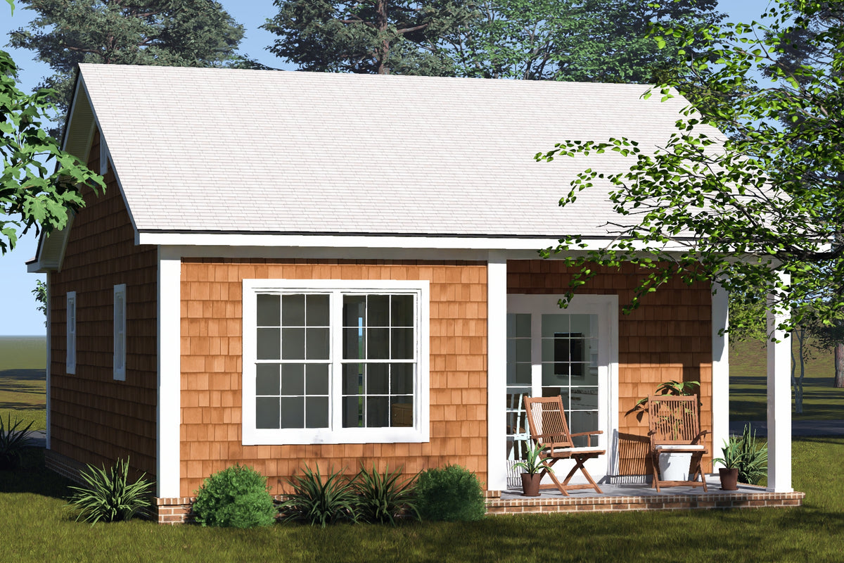 J8132-E Craftsman House, 2 Bedrooms, 1 Bathroom | Silver Maple Grove House Plan Exterior-6