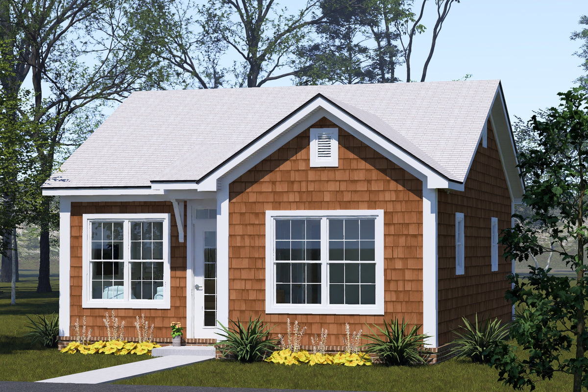 J8132-E Craftsman House, 2 Bedrooms, 1 Bathroom | Silver Maple Grove House Plan Exterior-7