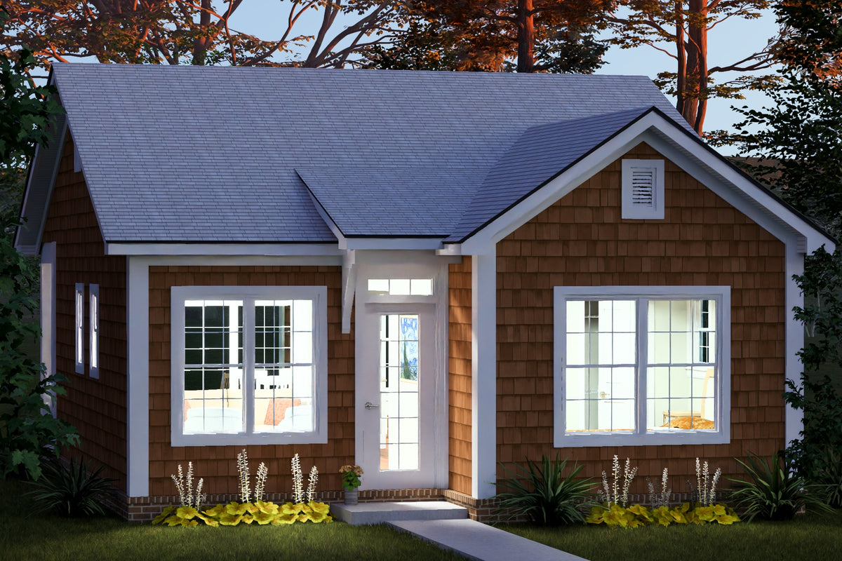 J8132-E Craftsman House, 2 Bedrooms, 1 Bathroom | Silver Maple Grove House Plan Exterior-9
