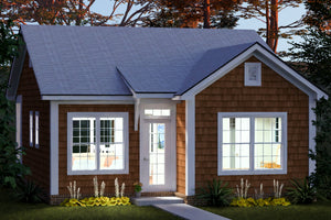 J8132-E Craftsman House, 2 Bedrooms, 1 Bathroom | Silver Maple Grove House Plan Exterior-9