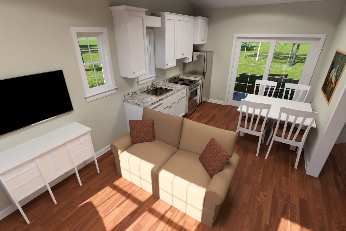 J8132-E Craftsman House, 2 Bedrooms, 1 Bathroom | Silver Maple Grove House Plan 