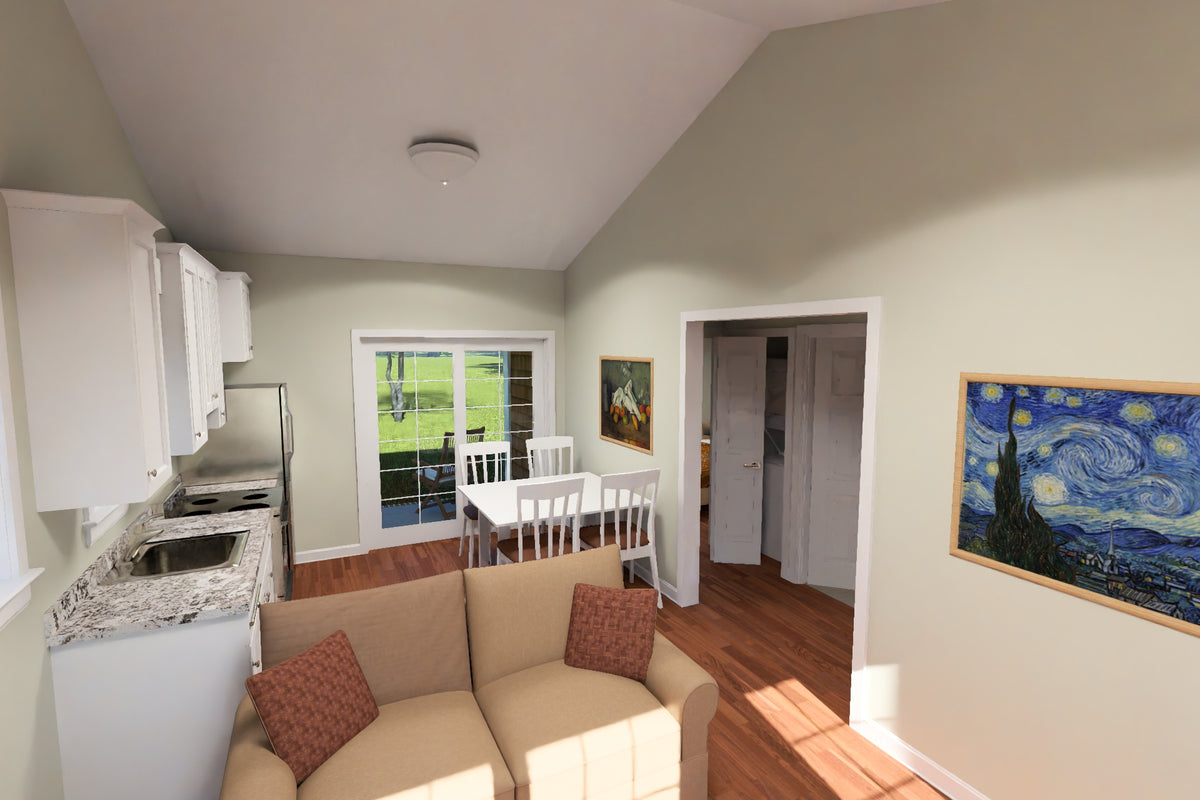 J8132-E Craftsman House, 2 Bedrooms, 1 Bathroom | Silver Maple Grove House Plan 