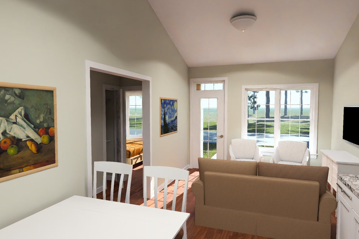 J8132-E Craftsman House, 2 Bedrooms, 1 Bathroom | Silver Maple Grove House Plan 